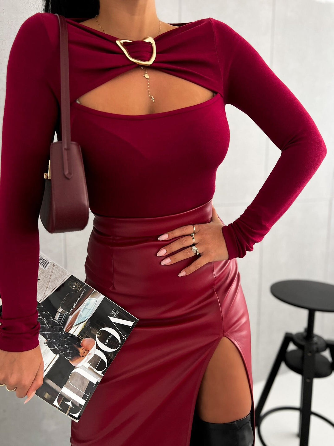 Long sleeve blouse for women with cut-out details Lune London