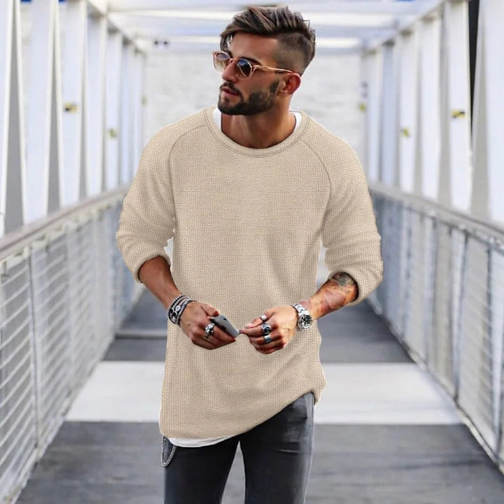Casual men's sweater with an innovative knitted pattern Lune London