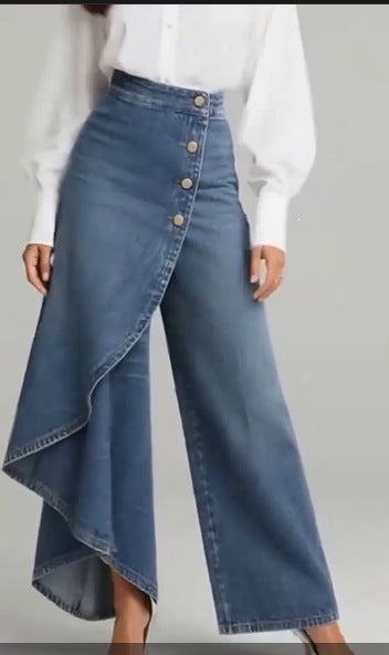 Women's skirt with asymmetric cut and button details Chic & Stil
