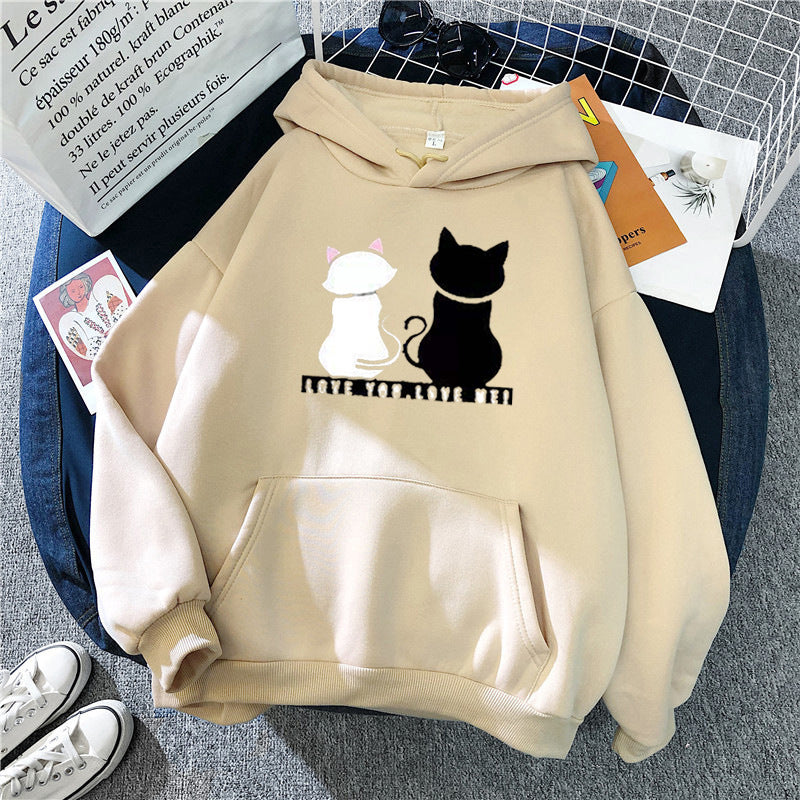 Women's hoodie with cute cat design and casual fit Chic & Stil
