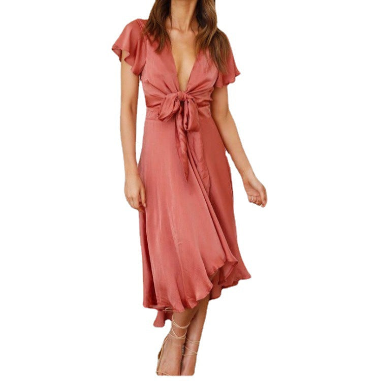 Lune London Women's Midi Tie Dress