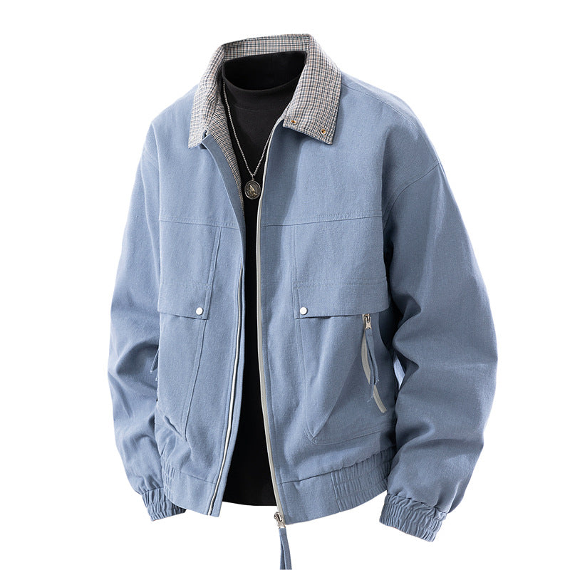 Utility twill jacket for men with corkscrew zip Lune London