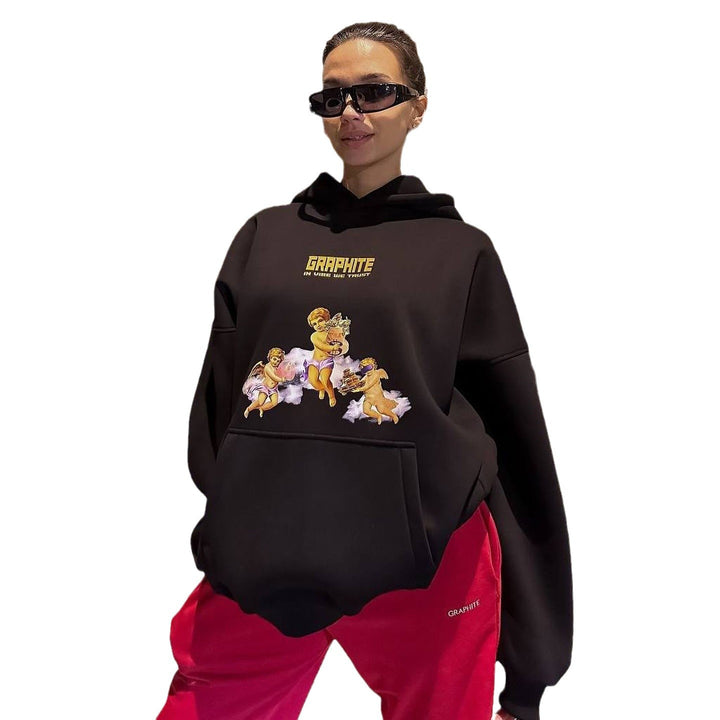 Oversized hoodie for women with creative print and relaxed cut Lune London