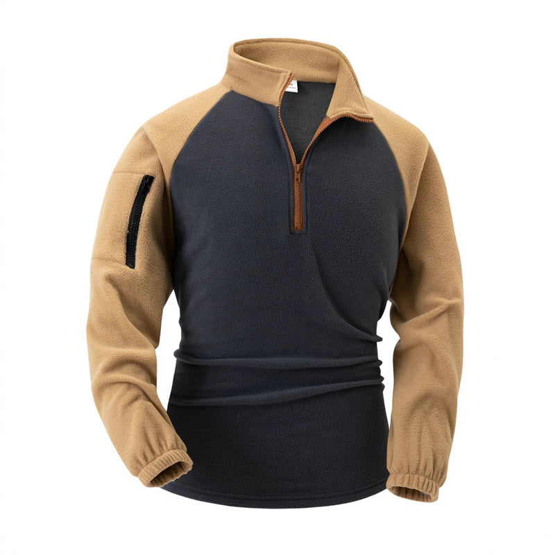 Men's Fleece Pullover with Half-Zip and Functional Pockets Lune London