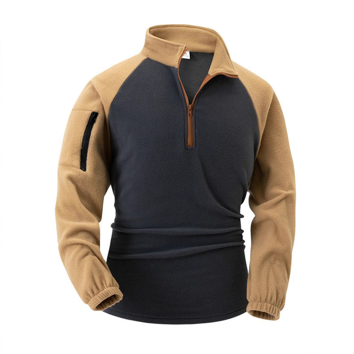 Men's Fleece Pullover with Half-Zip and Functional Pockets Lune London