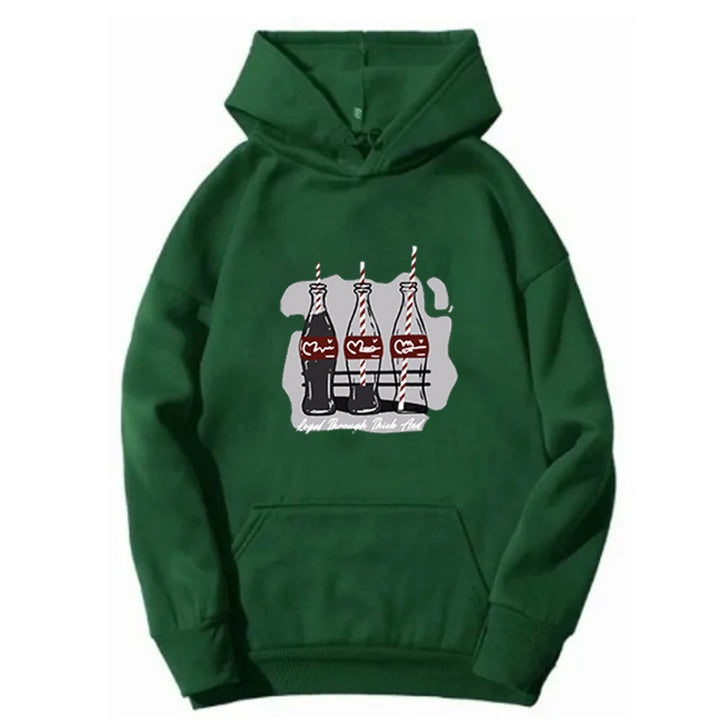 Women's hooded sweatshirt with playful Coca-Cola bottle motif Chic & Stil