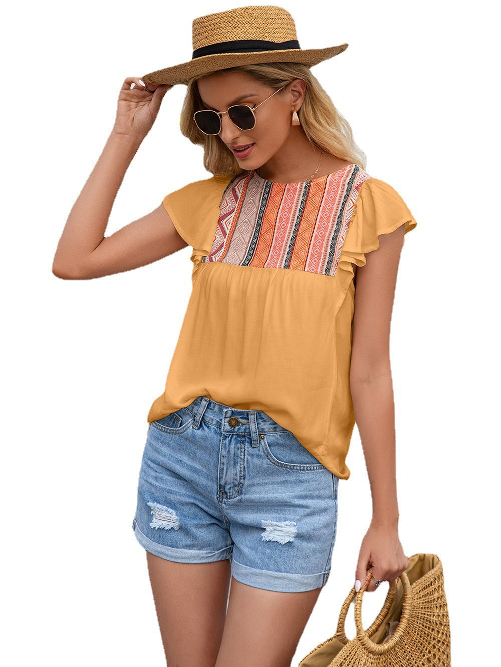 Women's blouse with embellished ruffle details Lune London