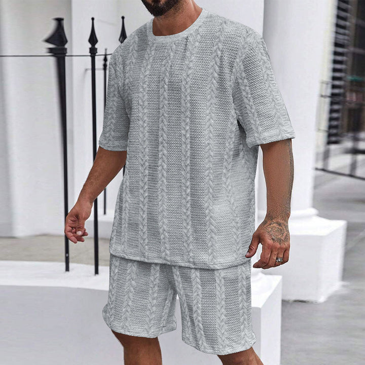Men's comfortable knit set with cropped top and shorts Lune London