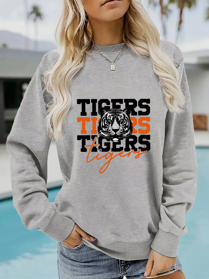 Sweat-shirt femmes avec design tigre animaliste et coupe décontractée Chic & Stil