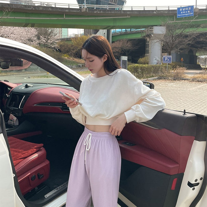 Pull court décontracté pour femmes avec taille élastique Chic & Stil