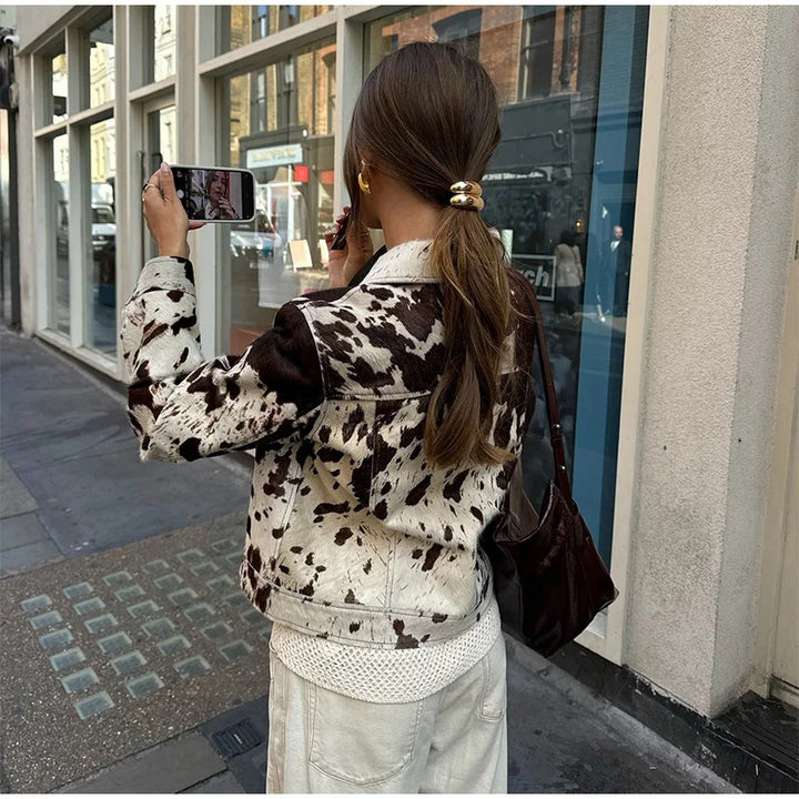 Sheepskin jacket for women with catchy design Lune London