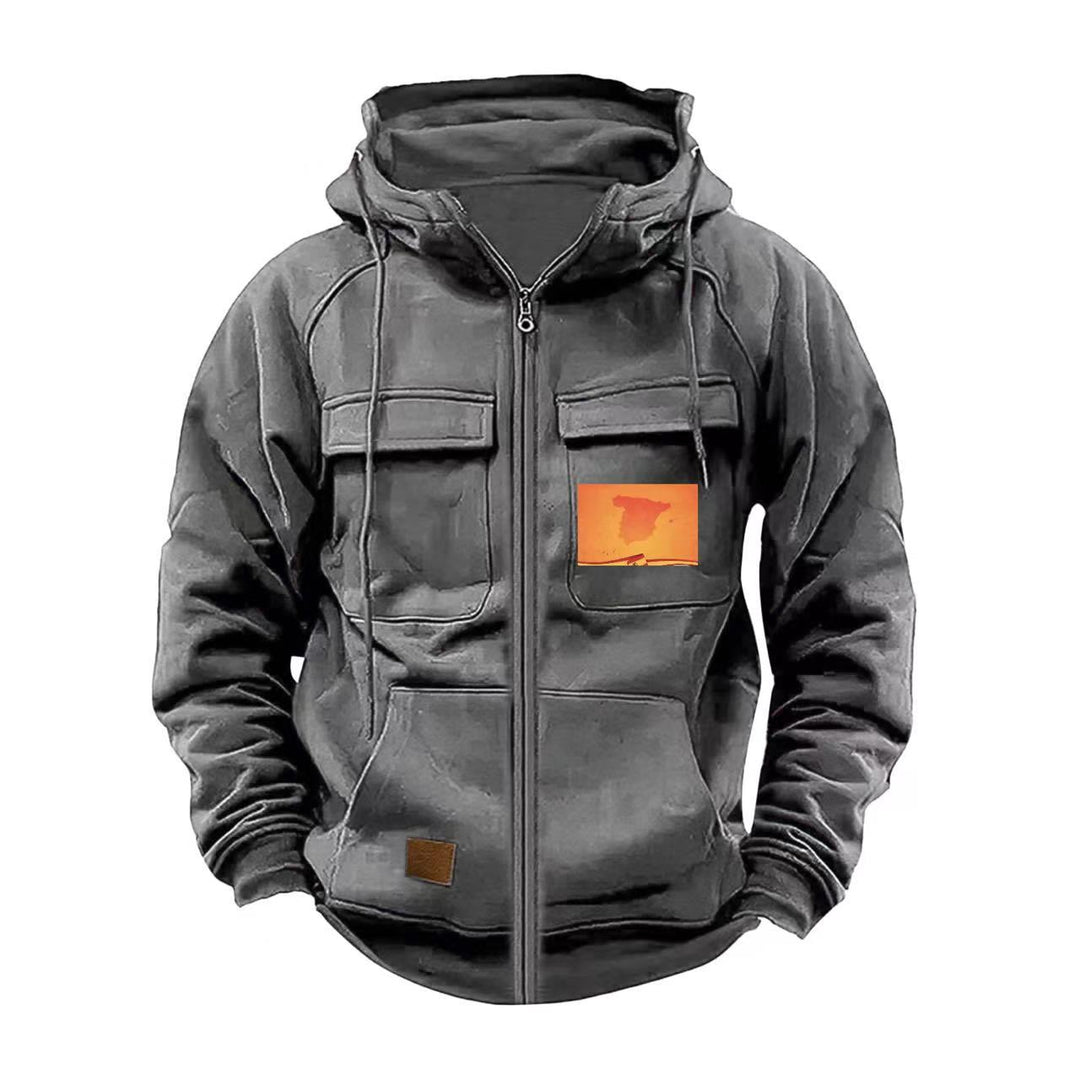 Multifunctional hooded jacket for men with practical pockets Lune London
