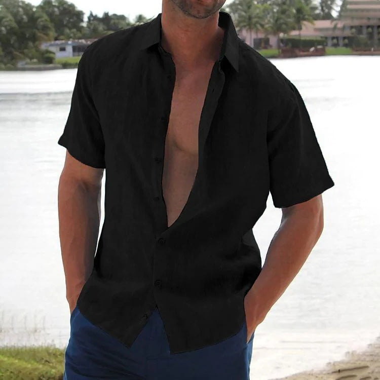 Men's Light Casual Loose Fit Short Sleeve Shirt Lune London
