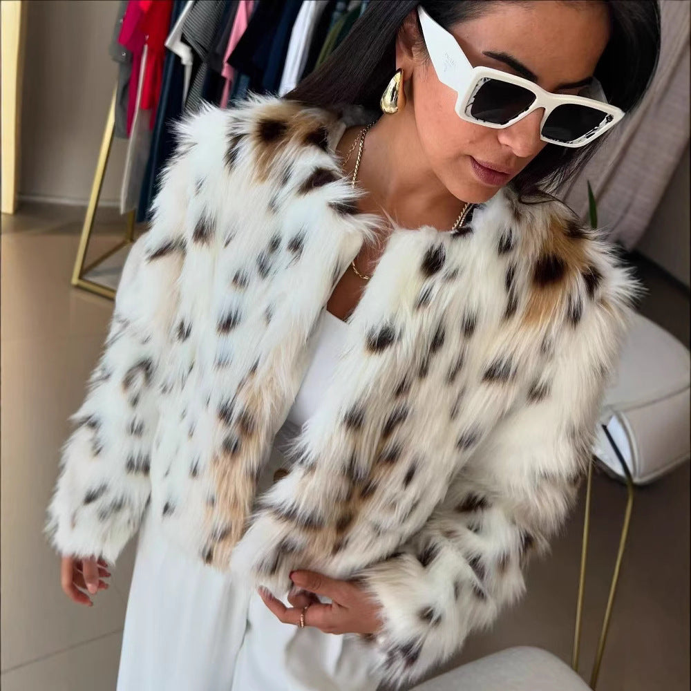 Veste en peluche luxueuse pour femmes avec motif de fourrure de tigre Chic & Stil