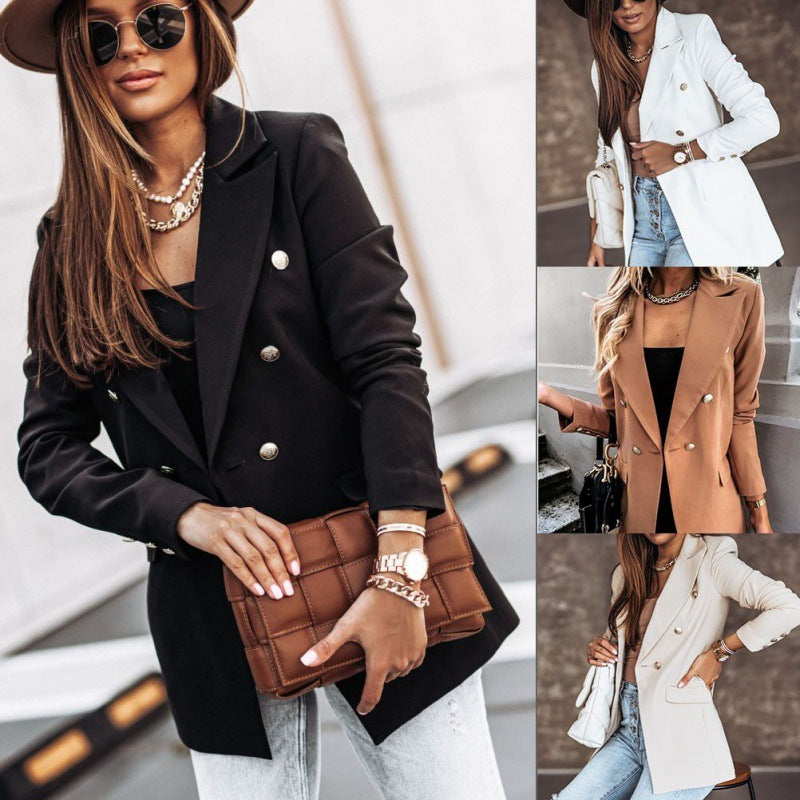 Women Elegant Blazer, Fitted with Double-Breasted Buttons Lune London