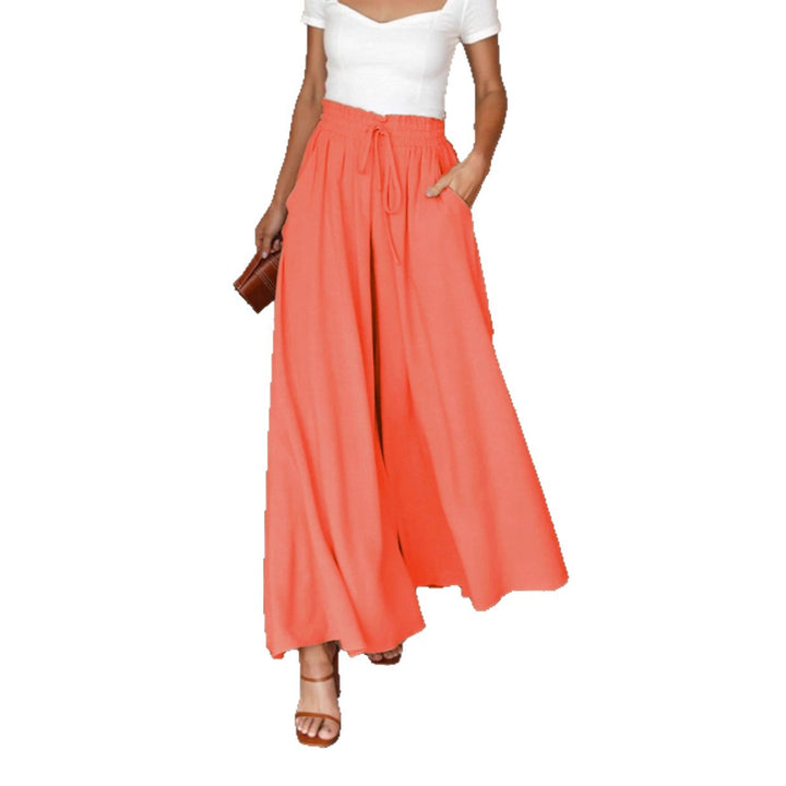 Wide-leg pants for women with elastic waistband and pockets Lune London
