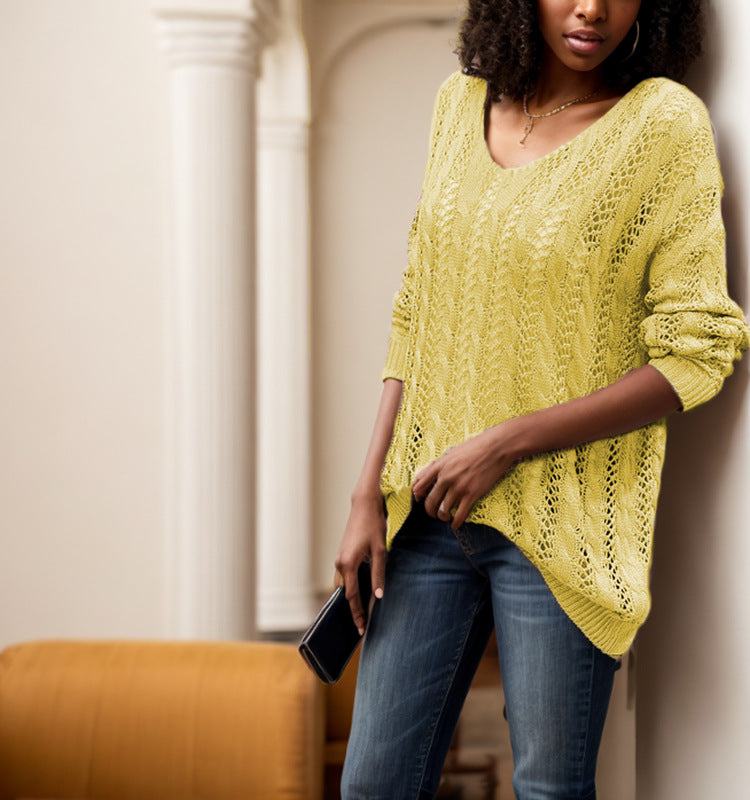 Women's knitted sweater with a diamond pattern and oversized fit Lune London