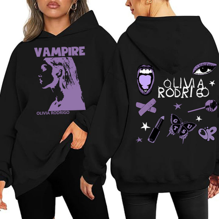 Women's hoodie with artistic vampire print and oversized fit Lune London