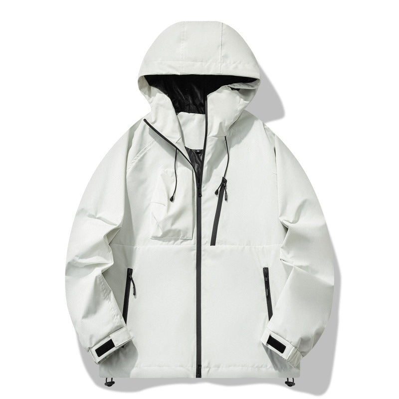 Veste de plein air pour hommes déperlant avec capuche ajustable et poches zippées fonctionnelles Lune London