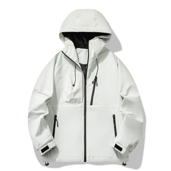 Veste de plein air pour hommes déperlant avec capuche ajustable et poches zippées fonctionnelles Lune London
