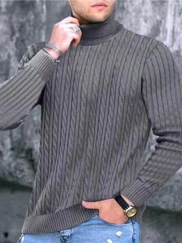 Men's turtleneck sweater with textured knit pattern Lune London