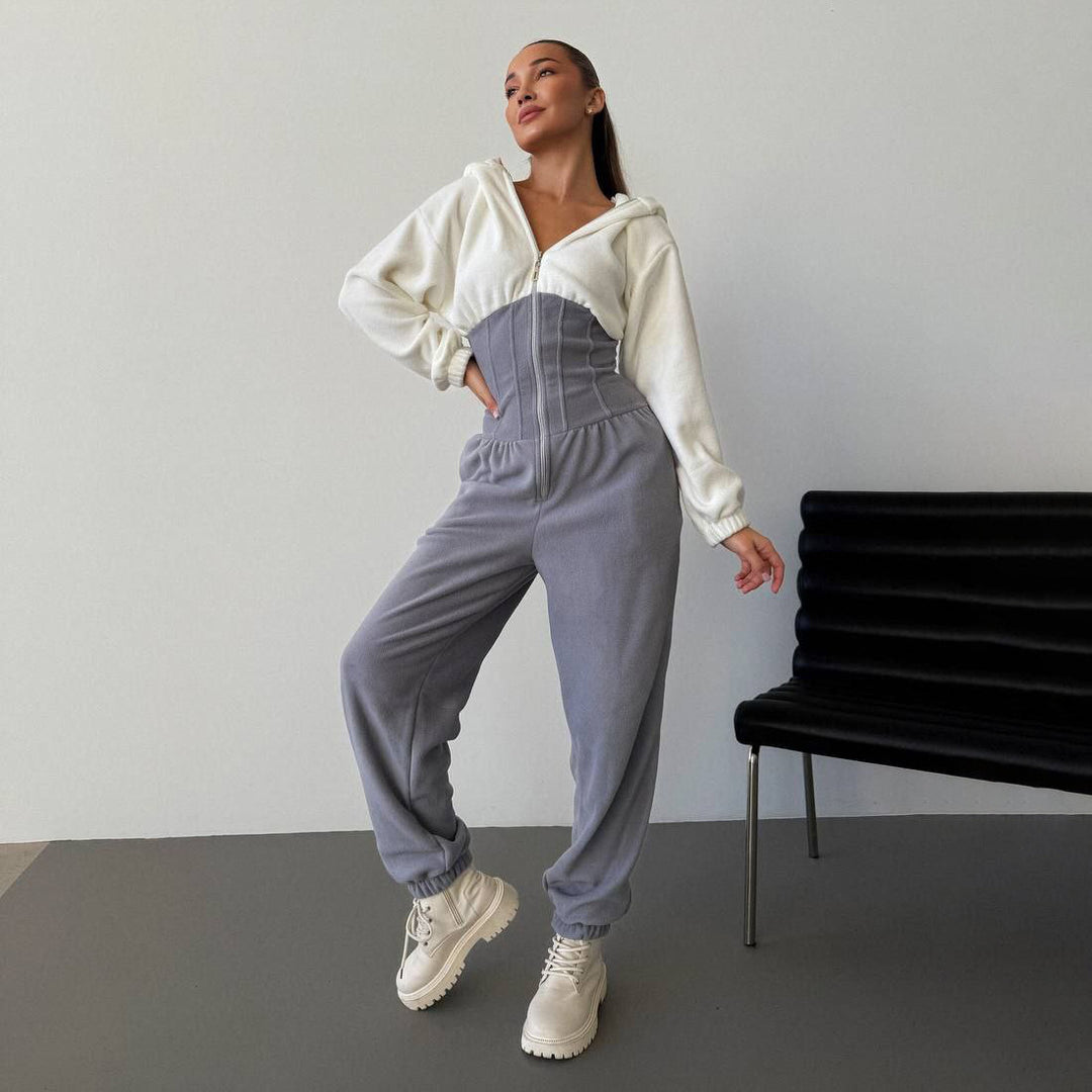 Ladies refined jumpsuit with hood Lune London