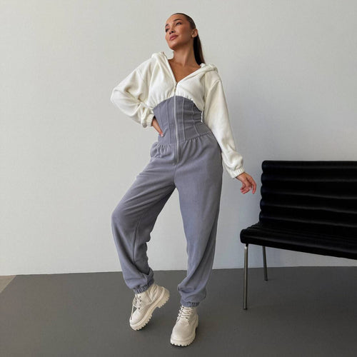 Ladies refined jumpsuit with hood Lune London