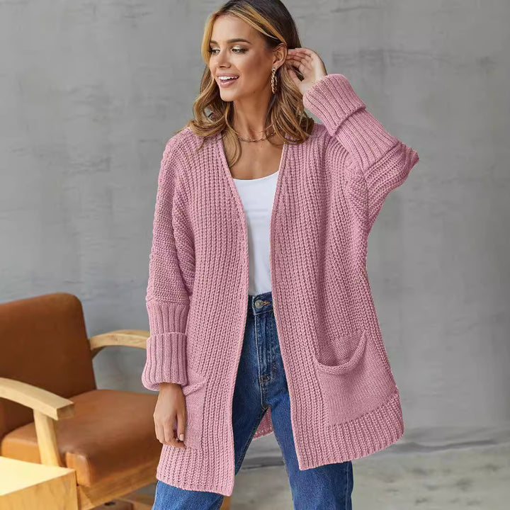 Women long cardigan with relaxed fit and practical pockets Lune London