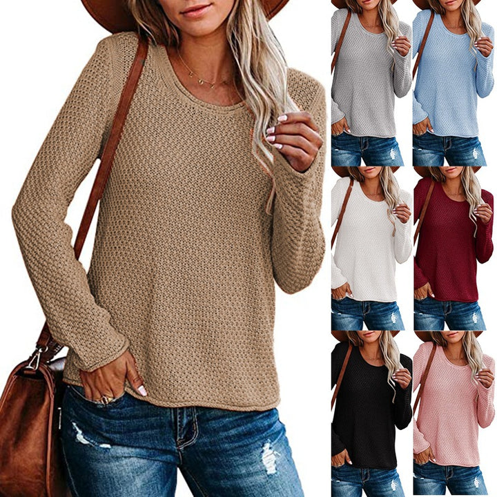 Knit sweater for women with modern waffle pattern Lune London