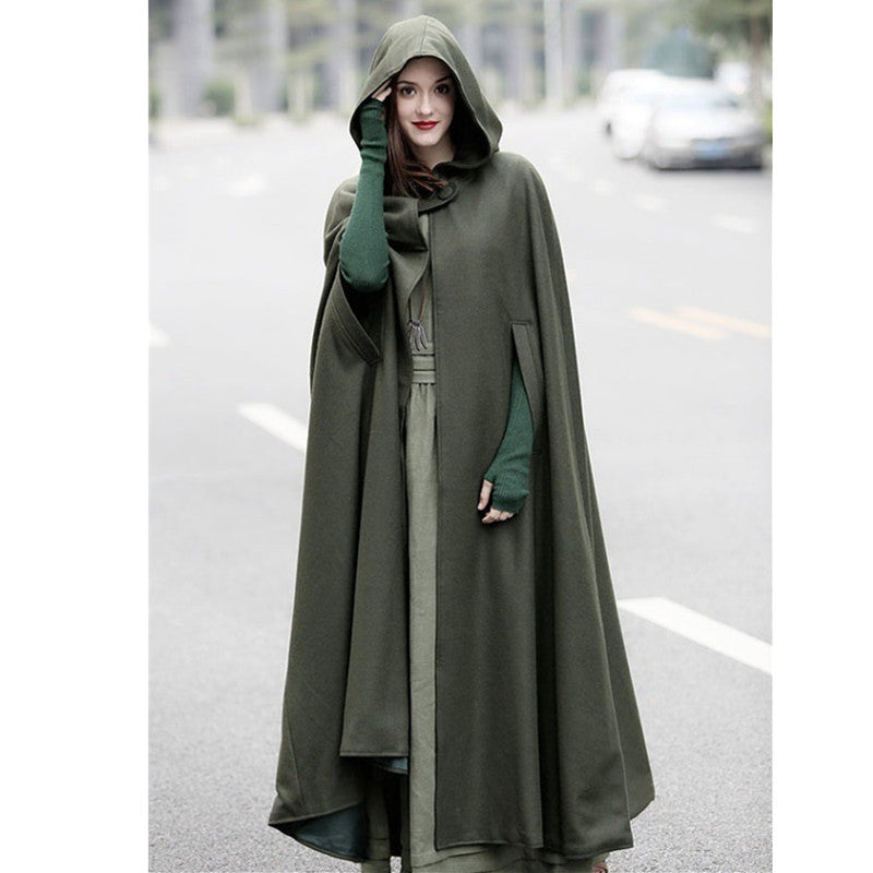 Women's Modern Cut Cloak with Hood Lune London
