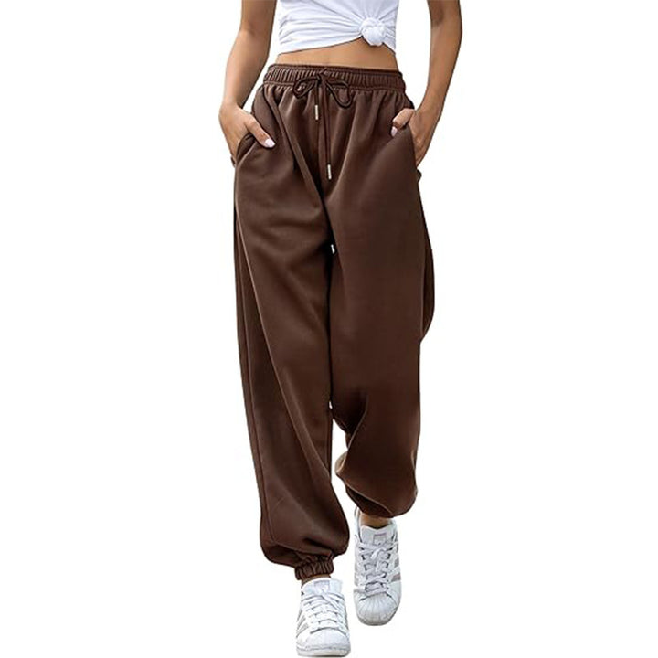 Casual pants for women with elastic waistband and side pockets Lune London