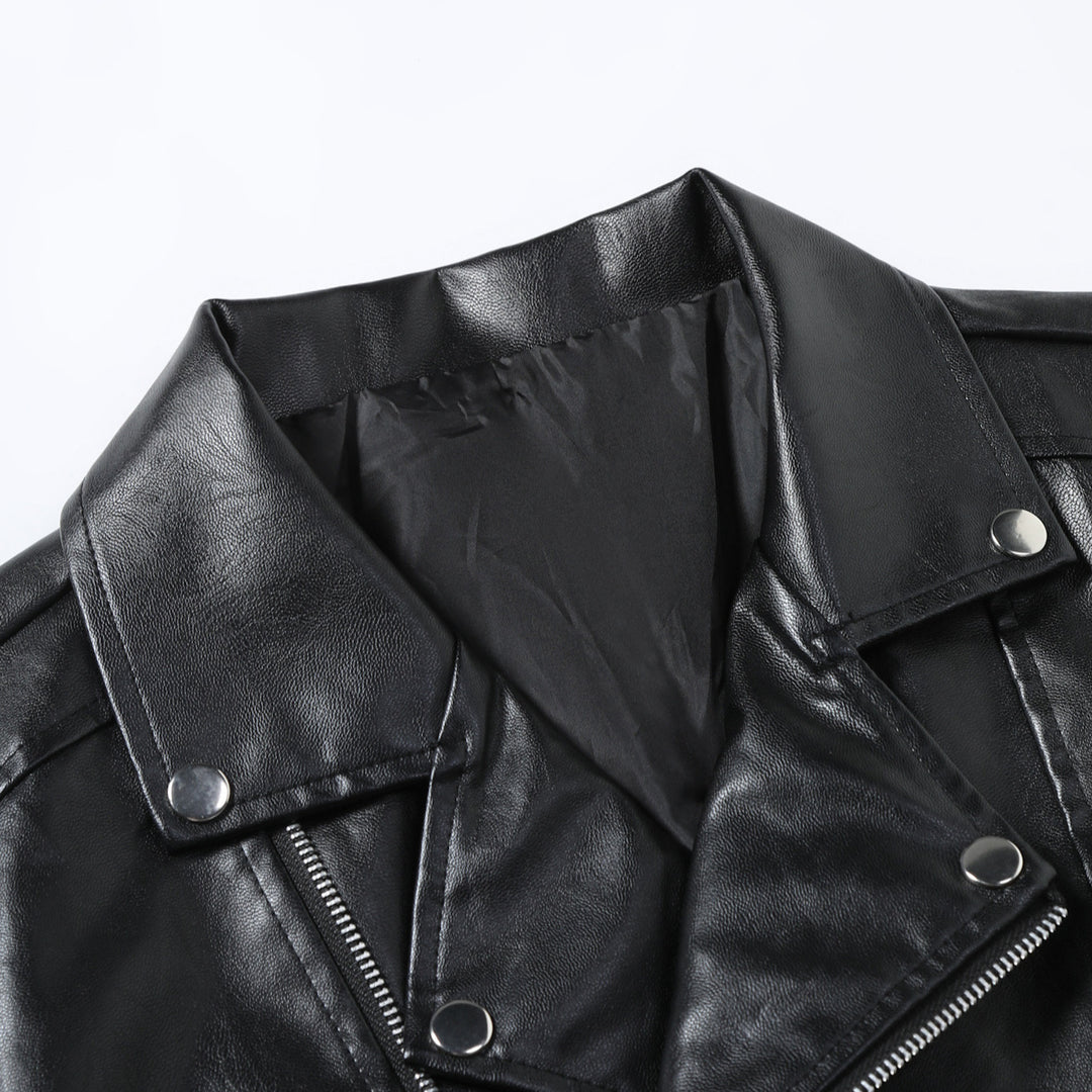 Stylish men's biker jacket made of high-quality synthetic leather Lune London