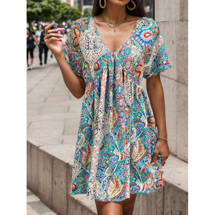 Robe d'été pour femme avec motif floral et coupe ample Chic & Stil
