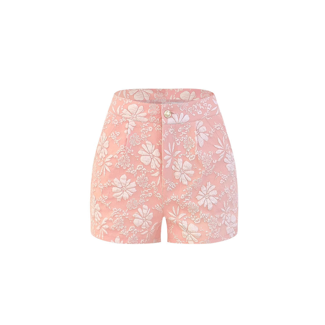 Women Floral Printed High Waist Shorts Lune London