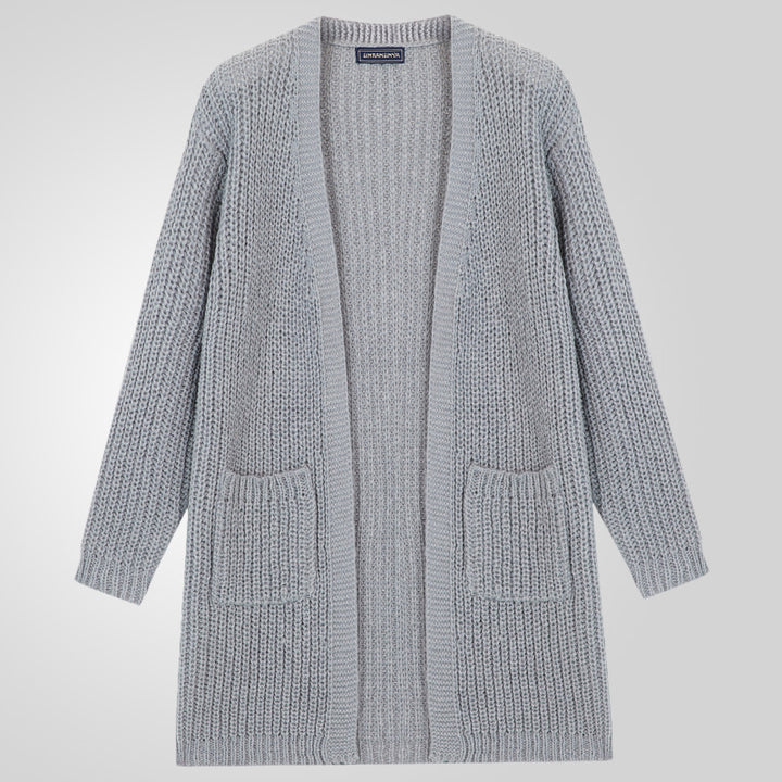 Men's oversized knit cardigan with plunging neckline and structured design Lune London