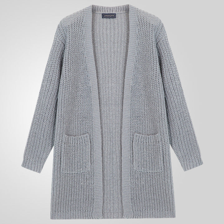 Men's Large Knit Cardigan with Deep Cut and Structured Design Lune London
