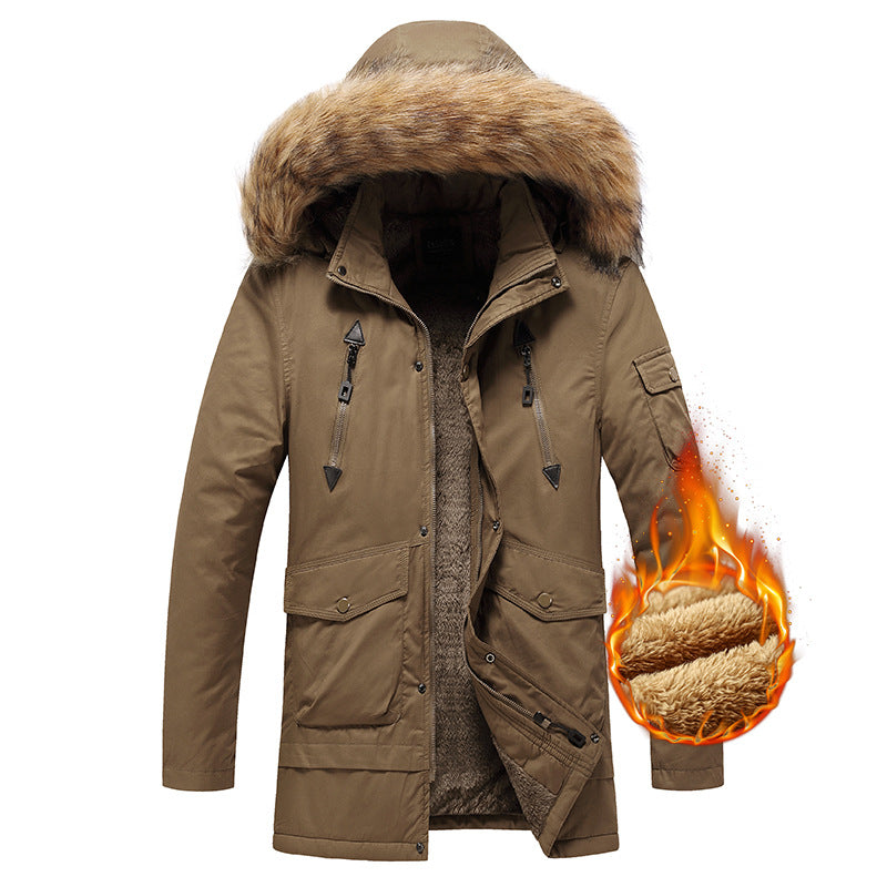Men's insulated winter jacket with high-quality faux fur collar Lune London