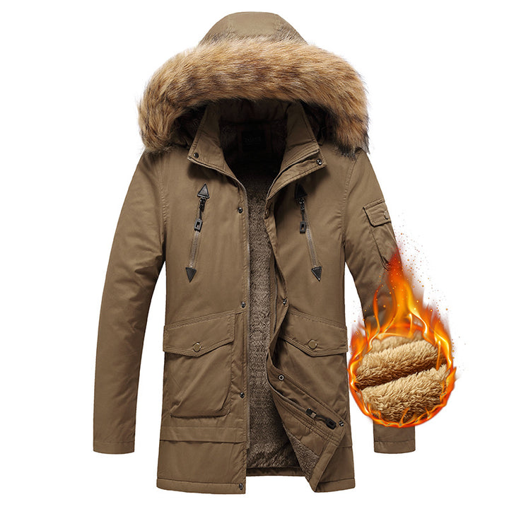 Men's insulated winter jacket with high-quality faux fur collar Lune London