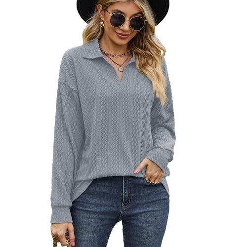 Casual women's sweater with textured cable pattern Lune London