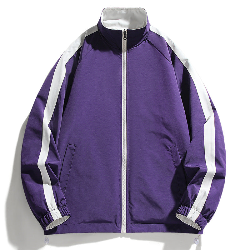 Sporty transition jacket for men with high collar and side zip pockets Lune London