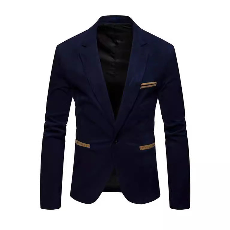 Suede blazer for men with textured surface Lune London