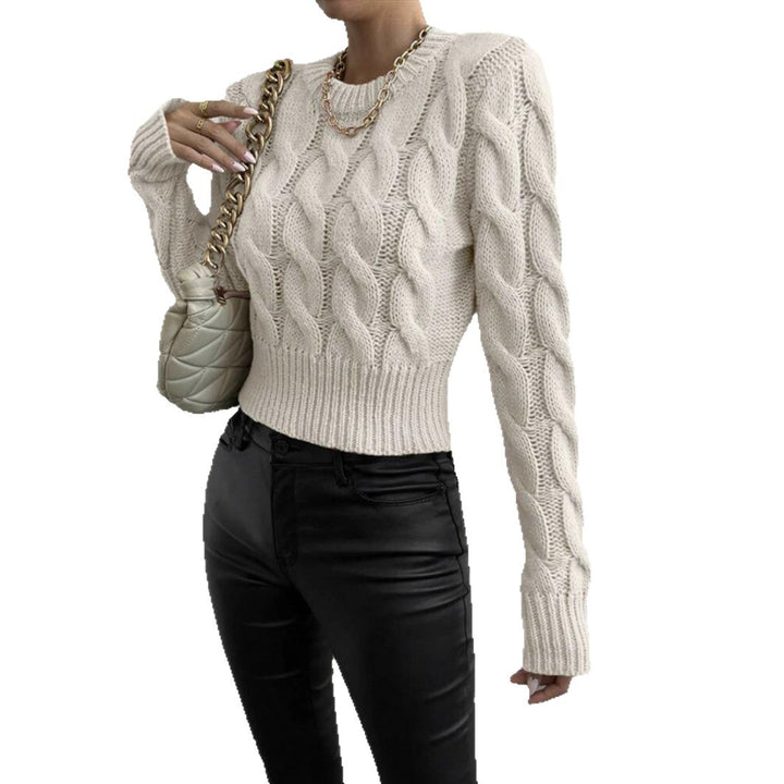 Woman Thick knit sweater with twisted pattern Lune London