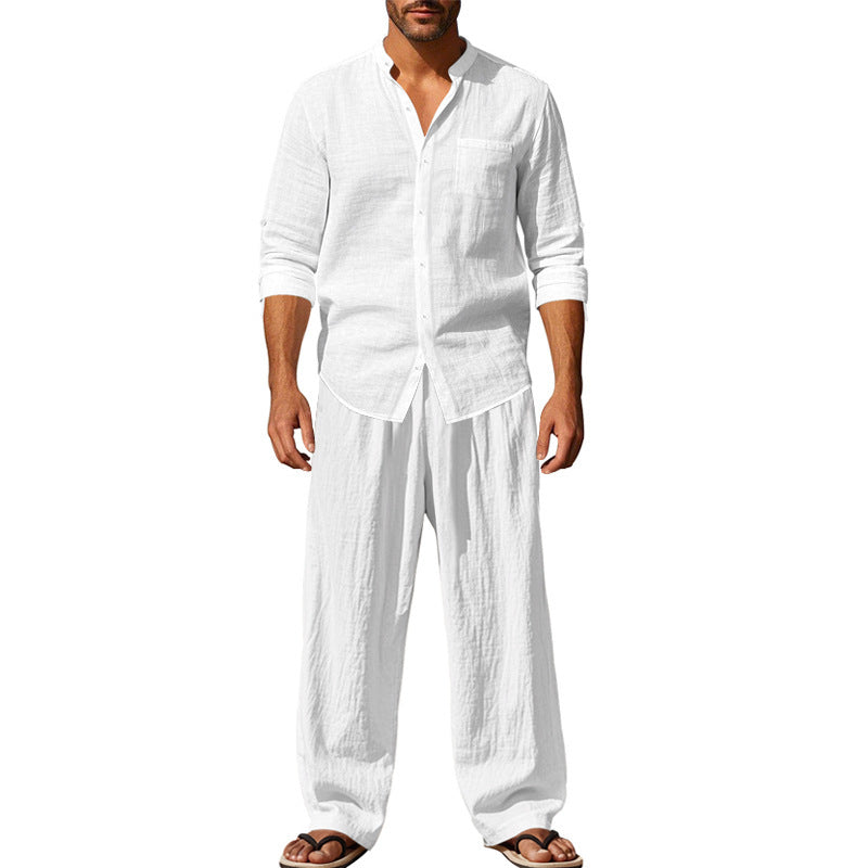 Linen leisure set for men with a modern cut and practical pockets Lune London