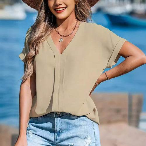 Women Leisure V Neck Blouse Lune London