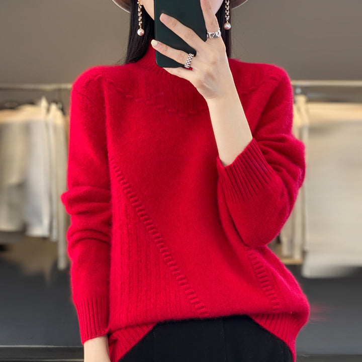 Ladies elegant and comfortable knitted sweater with unique design Chic und Style
