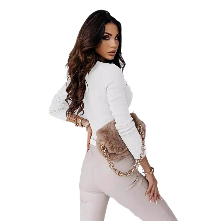 Ladies Long Sleeve Top with Chic Lace Inscription and Style