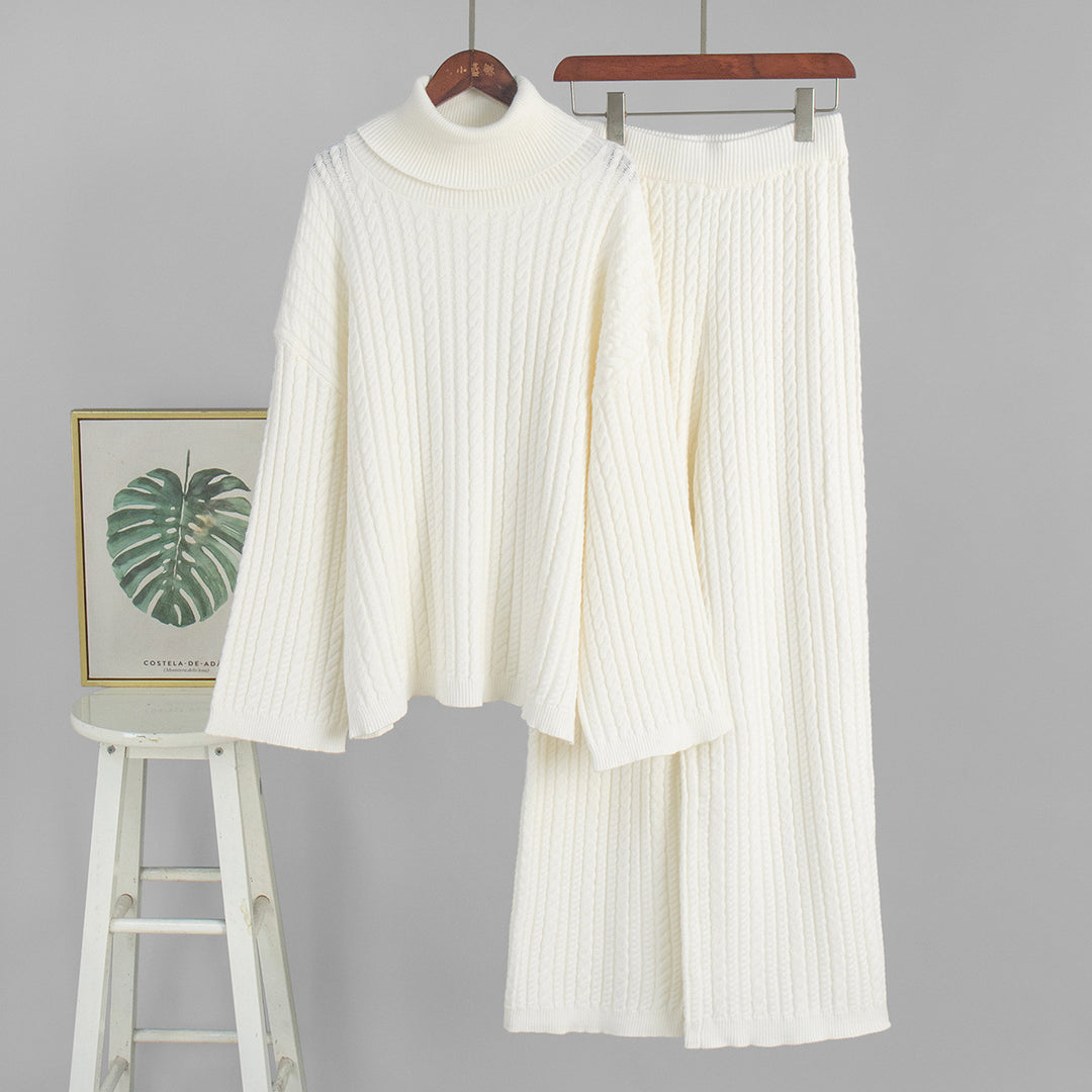 Ensemble en tricot pour femmes avec col haut et coupe décontractée Chic & Stil
