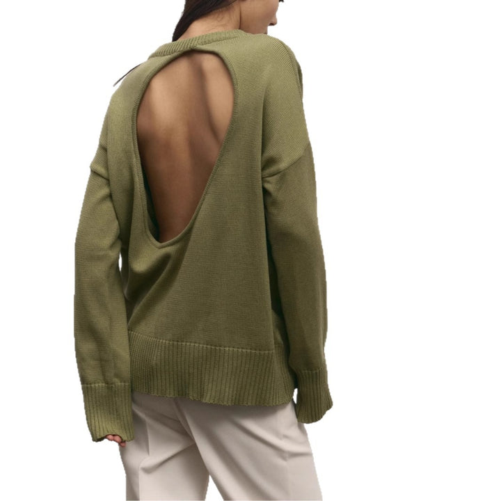 Casual knitted sweater for women with an innovative cut and wide sleeves Lune London