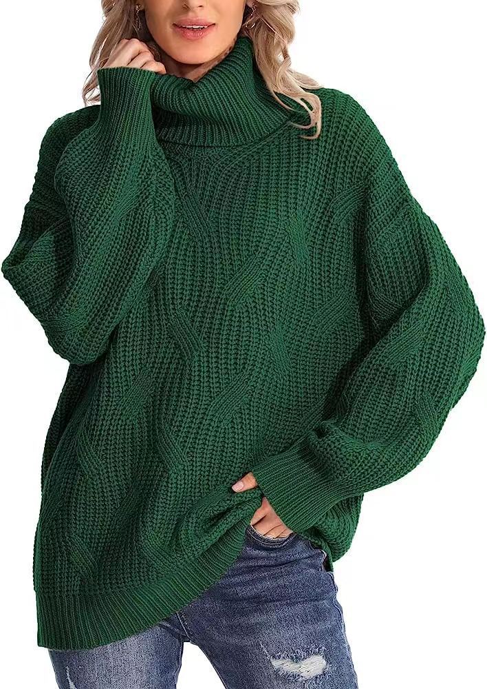 Oversized knitted sweater for women with high neck Lune London