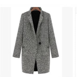Women Stylish Double-Breasted Blazer with Classic Houndstooth Pattern Lune London